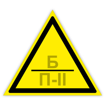 Знак «Категория помещения, класс зоны помещения», B05.7 (фотолюминесцентная пленка, сторона 150 мм)